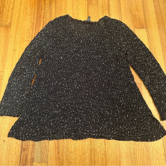EILEEN FISHER Organic Cotton Fishnet Knit Slight A-line Sweater~Size M(z) - Picture 3 of 11